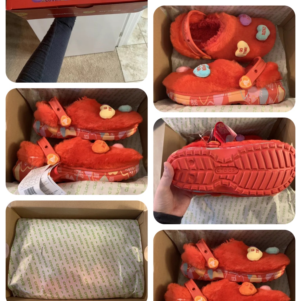 Brand New In Box Sweetheart Fur Crocs Size 10 Ladies 812 Mens